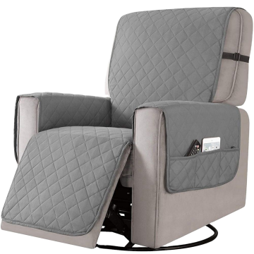 Gray Reversible Water-Resistant Chair Sofa Slipcover with Elastic Straps - Furniture Protector