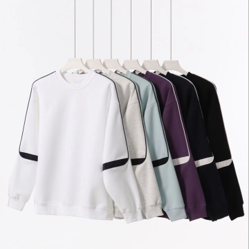 Spring and Autumn Hot Selling Trendy Cotton Splic Suncing Maniche Round Neck Hoodie for Men - American Casual Style for Wholesale