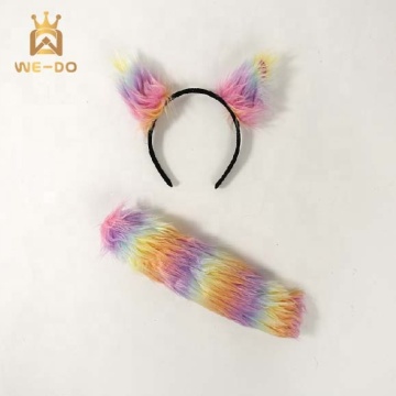 Fasce per le orecchie del gatto alla moda e accessori per capelli coda per ragazze