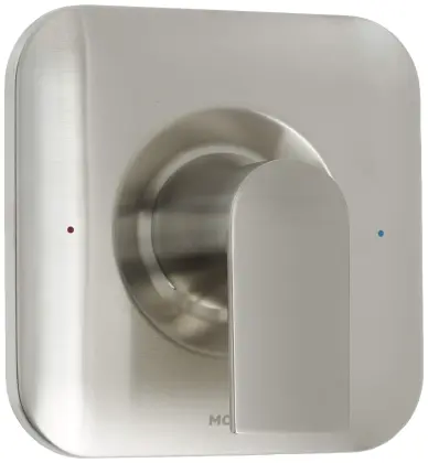 Moen Genta LX Matte Black Pressure-Balancing Modern Shower Trim Set: Bathroom Shower Lever Handle with Escutcheon - T2471BL