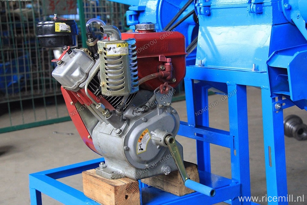 Compact rice mill machine with diesel engine