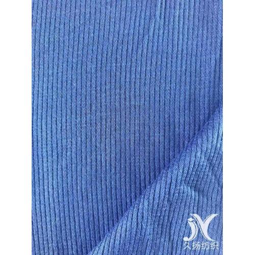 Tissu Rayon Span Blue Rib