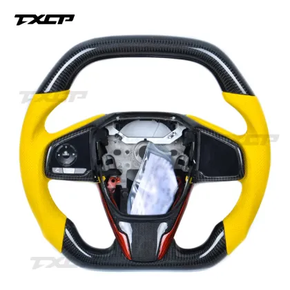 For Honda 10th Gen Accord Civic Fit Spiro CRZ Type-R FK8 Insight S2000  Type R GK5 Carbon Fibre Steering Wheel
