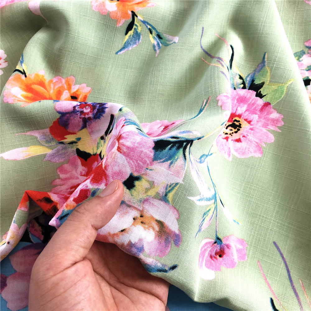 Rayon Slub Reactive Printed
