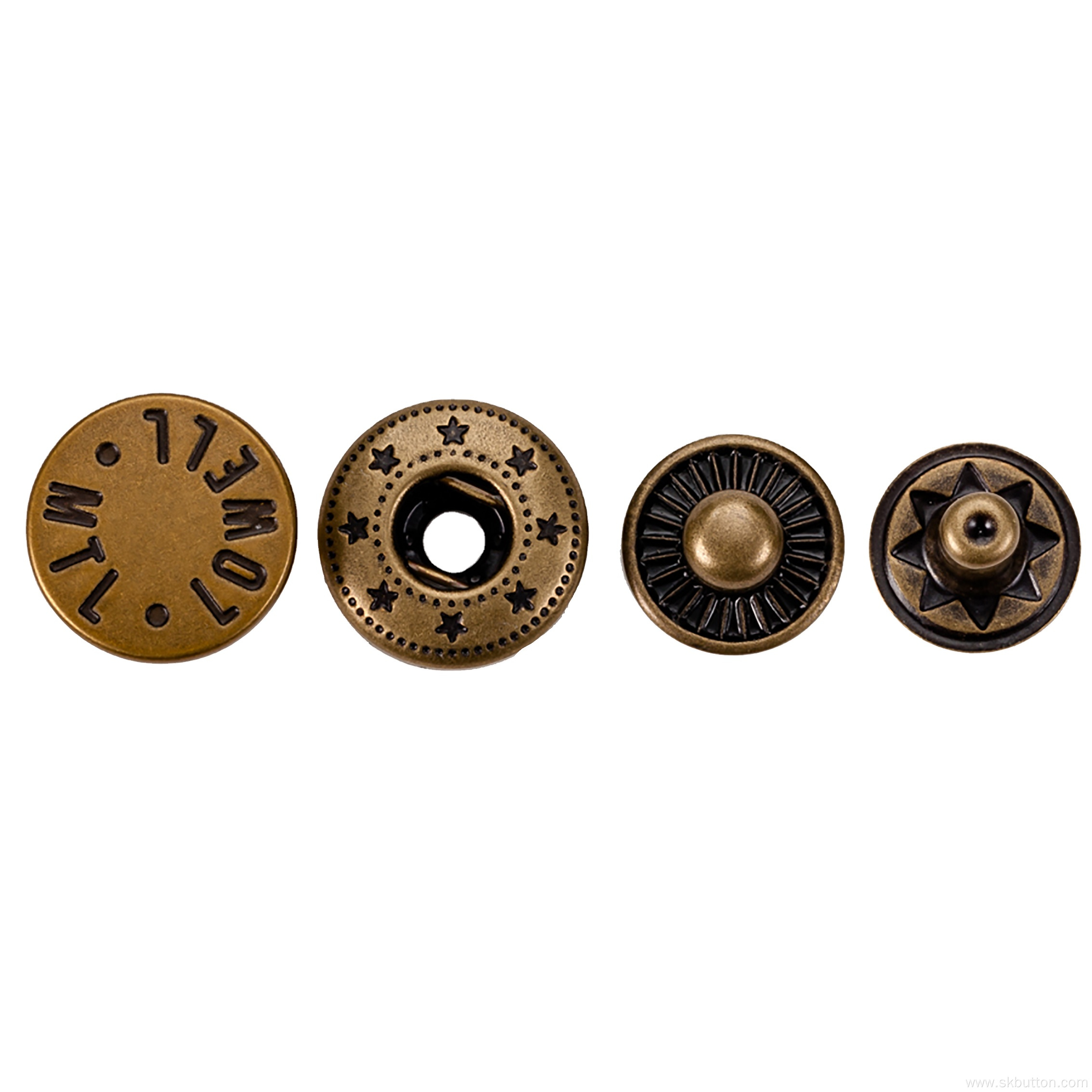 4pcs metal press snap button