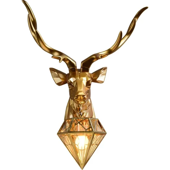 Retro Nordic Antler Wall Lamp: Deer Head Wall Light for Living Room and Bedroom Décor