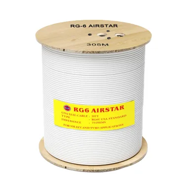 RG6 Airstar RG6 Coaxial Cable CU/CCS 305m Drum for CCTV Camera Systems
