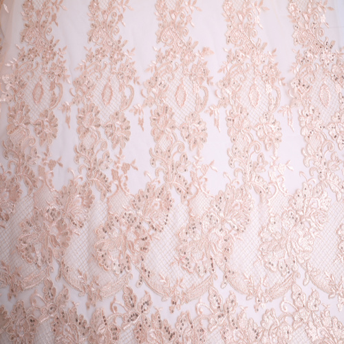 European Style Scallop Cord Embroidery With Sequin