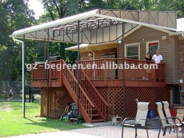 Environmental friendly polycarbonate roofing for deck awning