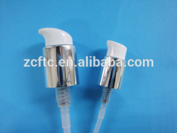 Shiny silver metal cream treatment pump for sale,cosmetic metal cream pumps