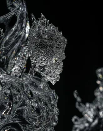 Crystal Sun Wukong Monkey King Sculpture