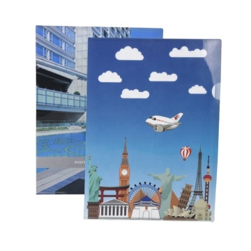 Custom Company Logo A4 L-shaped Plastic Office File Folder