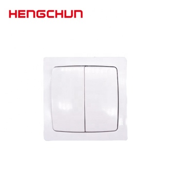 European Style 2 Gang 1 Way White Surface Wall Switch