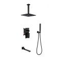 Concealed Shower Set Bathroom Mixer Set with Wall Mounted Combo Set 8 Inch Ceiling Rainfall Shower Head and Hand Held Shower