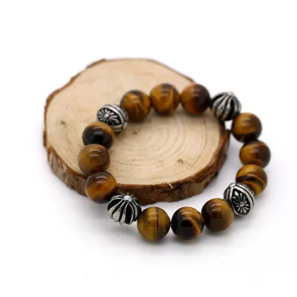 Pandora + tiger-eye pearl bracelet design