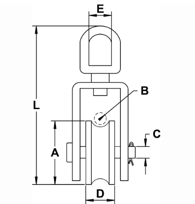 swivel eye pulley block