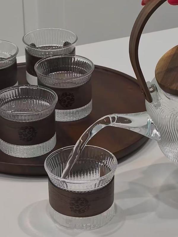 Heat-Resistant Glass Tea Cup with Transparent Design