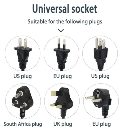 13A 220V Electrical Multi Socket Switch with Copper Plugs, Sockets, and USB Ports