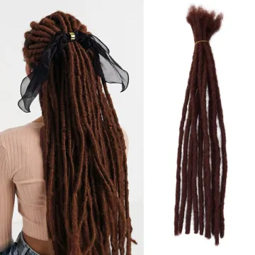 Wholesale 20inch Brown 10Strands/Pack Hip-Hop Style Women Men's Dread Reggae Handmade locks Synthetic Dreadlocks Hair Extensions