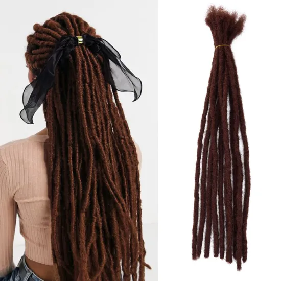 Wholesale 20inch Brown 10Strands/Pack Hip-Hop Style Women Men's Dread Reggae Handmade locks Synthetic Dreadlocks Hair Extensions