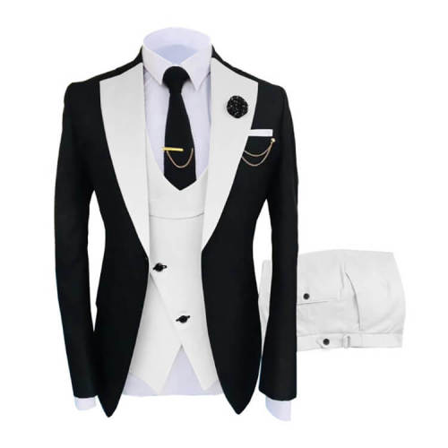 New Men's 3-Piece Fall Wedding Suit with Zipper Fly