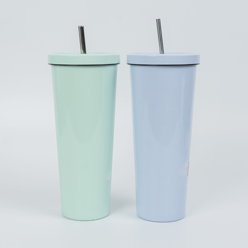 Straw Beverage Cup Stainless Steel Vacuum Insulated Mug