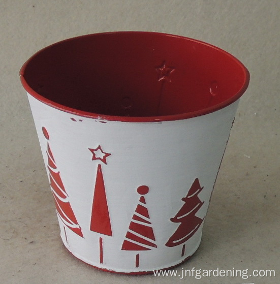 Red gift storage iron bucket