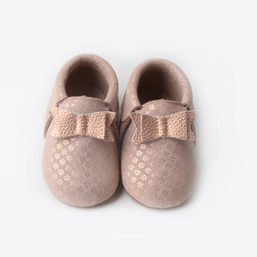 Мека подметка бебешки мокасини момиче кожена обувка