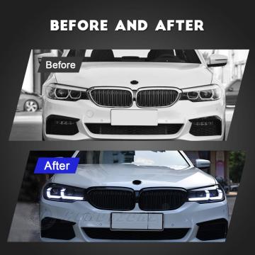 Lâmpadas frontais de carros de carros de alta qualidade HCMotionz Versão de olho de anjo 2018-2020 DRL FARECTS LED para BMW G30 G38