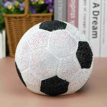Three-Dimensional Diamond Doll Football Picture Crystal Rhinestone Piggy Bank for Kids