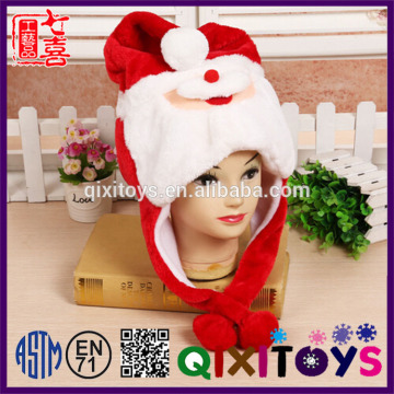 Custom made cute christmas hat decoration special animal shaped personalized christmas design plush hats