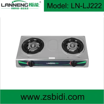 Double Burner Stainless Steel Table Gas Cooker, Gas Stove with LPG, NG or Biogas Available