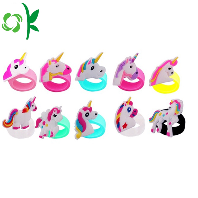 Mascot Silicone Ring Kids Kirin 3D Cartoon Rings