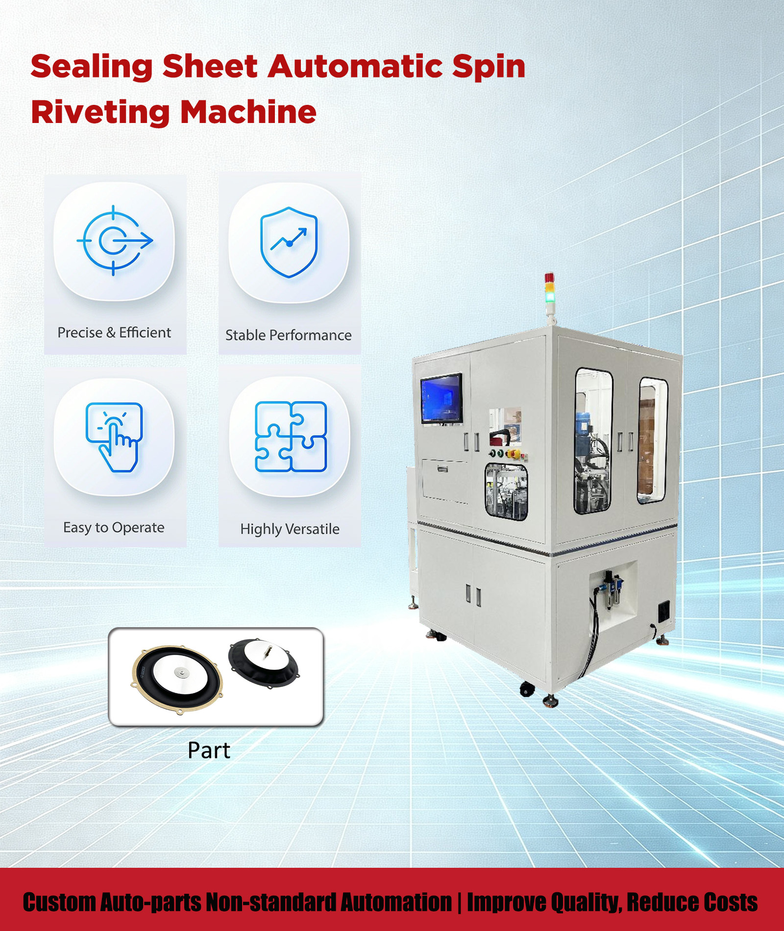 Sealing Sheet Automatic Spin Riveting Machine