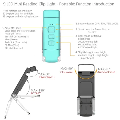 Clip-on Book Reading Light: LED Book Light with Clip