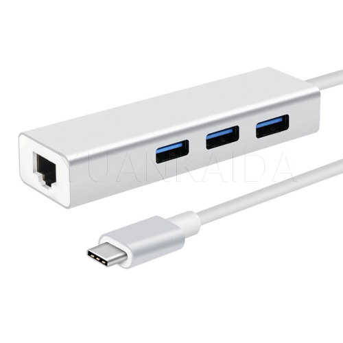 USB-C to USB 3.0 Hub with Ethernet Adapter