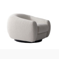 Kerusi lounge swivel moden Pascal di Boucle Putih