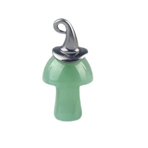 Green Aventurine Mushroom Wizard Cap Pendant for Making Jewlery 15X20mm Stone Halloween Charms