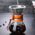 con caraffa in vetro borosilicato e filtro permanente riutilizzabile in acciaio inossidabile Macchina per il caffè manuale con gocciolatore per versare sopra la caffettiera