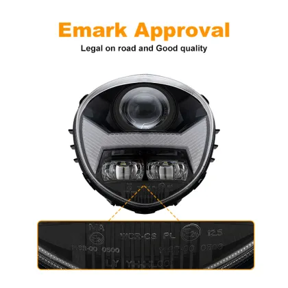 Vintage Daywaker Emark 150W  LED Head Light w/DRL White Position Light For Yamaha Stryker V-Star 1300 2010-2017 cafe racer