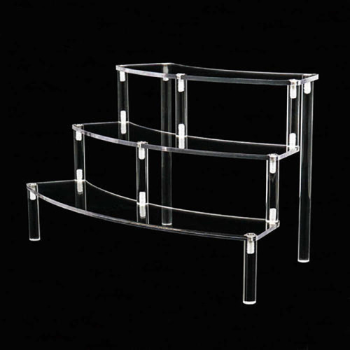Tabletop stand clear acrylic step riser stair display