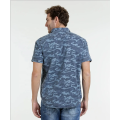 Camisas para hombre ocasionales de la manga corta del algodón de la impresión del ejército