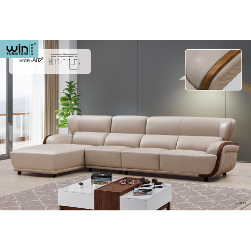 Modernes schlichtes Design-Leder-Wohnzimmer-Sofa