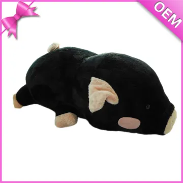 20cm Lying Black Plush Cute Pig Stuffed Animal, Plush Stuffed Pig Toys, Make Stuffed Pig