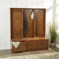 Wooden Wardrobe Storage Unit Coat Rack Brown