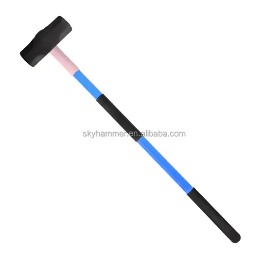 16LB Stone Sledge Hammer with Long Fiberglass Handle: Octagonal Slide, Anti-Shock Design for Duty Construction Use
