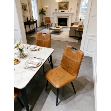 Современный стул из полиуретана с прочным черным металлическим каркасом