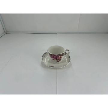 ceramic coffee cup with tray