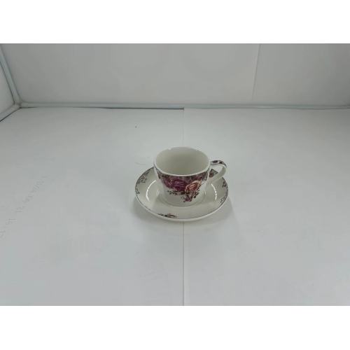ceramic coffee cup with tray