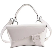 Women's leather irregular design diagonal high-end waist bag